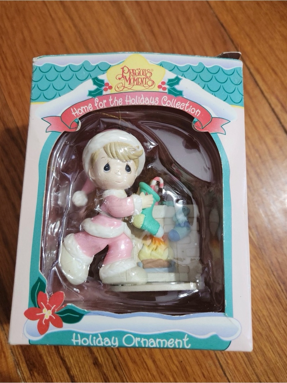 Vtg Precious Moments Girl Stocking Christmas Ornament